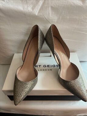 Kurt Geiger Gold Glitter D'Orsay Pointed-Toe Stiletto Heels